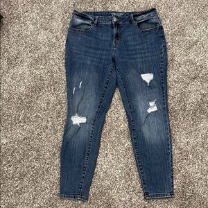 Women's Distressed Blue Jeans